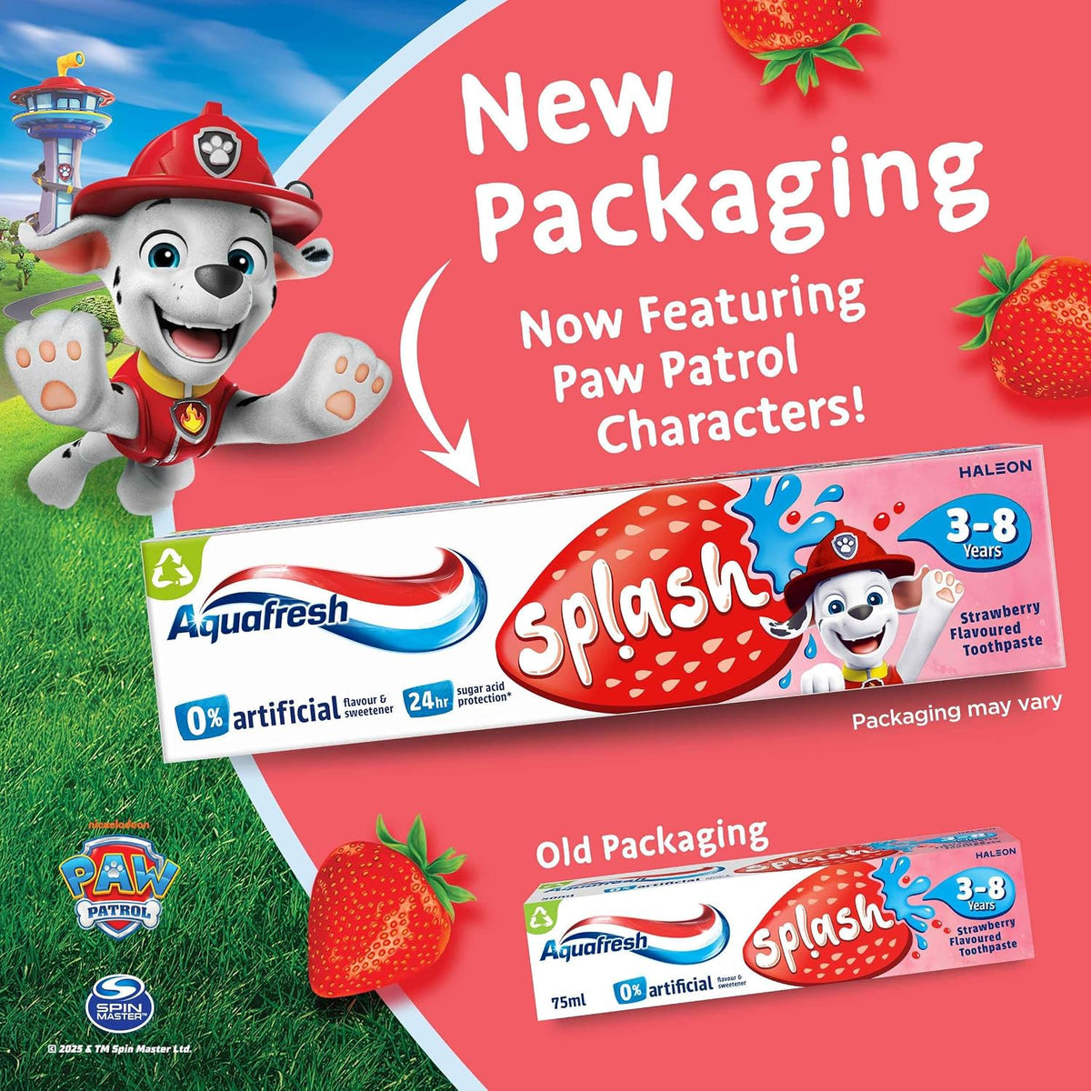 Aquafresh Paw Patrol Splash Kids Toothpaste, Strawberry, 75 ml