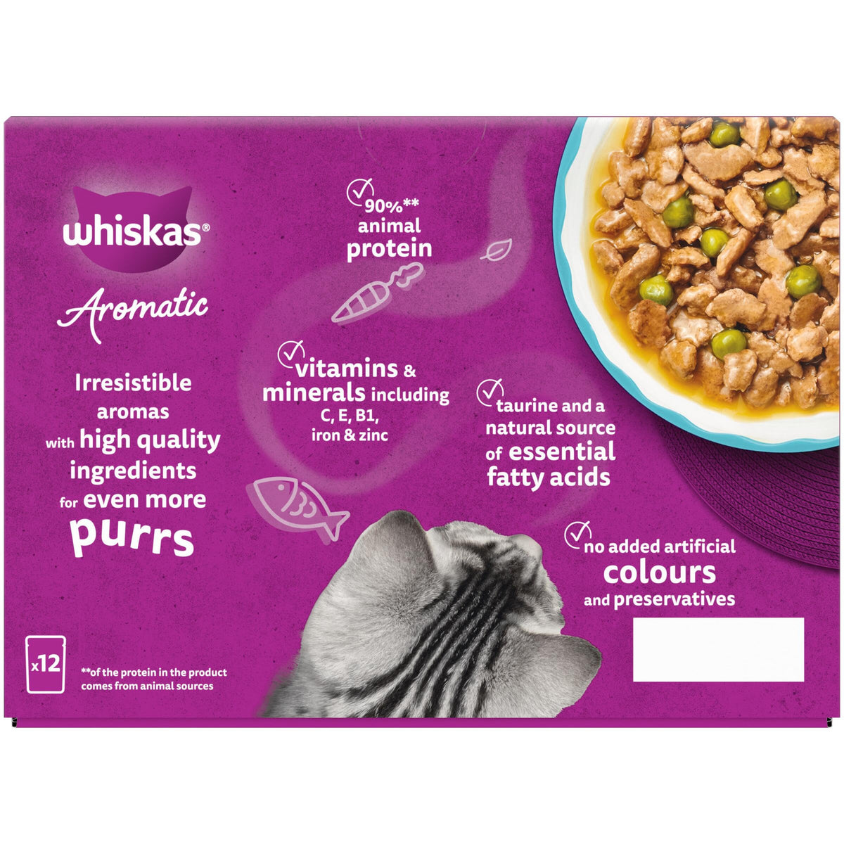 WHISKAS AROMATIC Adult Wet Cat Food in Gravy 40x85g Fragrant Fusions