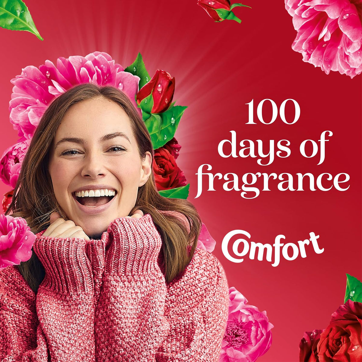 Comfort Creations Peony & Rose Fabric Conditioner with Stay Fresh technology for 100 days of freshness + fragrance* 8x 900 ml (240 washes)