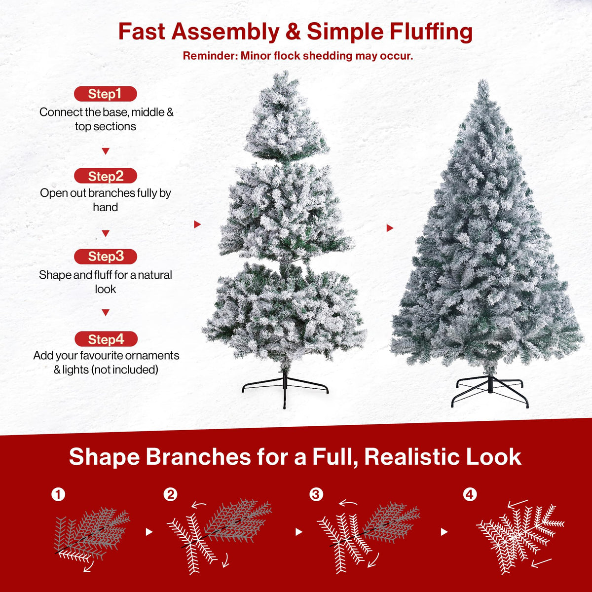 7ft Premium Christmas Tree 1432 Branch Tips Green Xmas Trees Bushy Artificial Christmas Tree Pine Tree with Metal Stand Easy to Assemble Realistic Spruce Branches Christmas Tree for Indoor and Outdoor