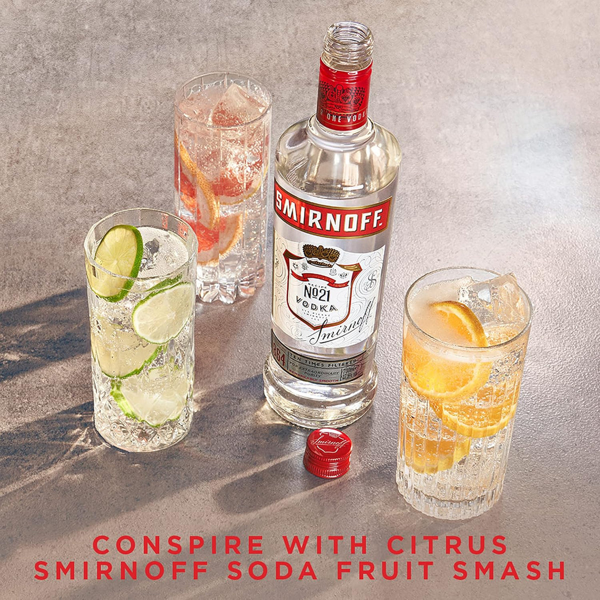 Smirnoff No. 21 Vodka | 37.5% vol | 1L | Triple Distilled & 10 x Filtered | Premium Made in Great Britain | Smooth with a Hint of Sweetness & Pepper | 1ltr