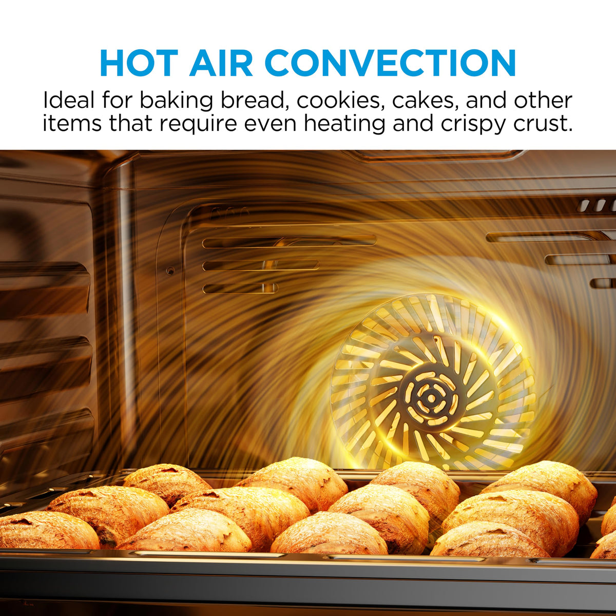 Midea 71L, 60cm Wide, Single Electric Built-in Fan Oven with Air Fry, 12 Oven Functions, Aqua Clean, LED Display, Convection, ECO, MultiLevel Cooking, Color Black - MBO65M90D2-BK