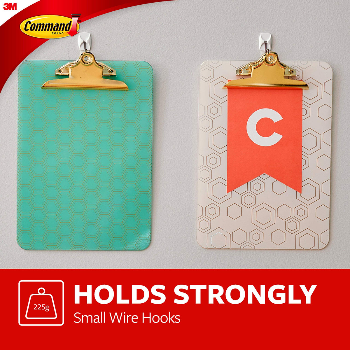 Command Broom Grippers, White, 2 Hooks and 6 Adhesive Strips
