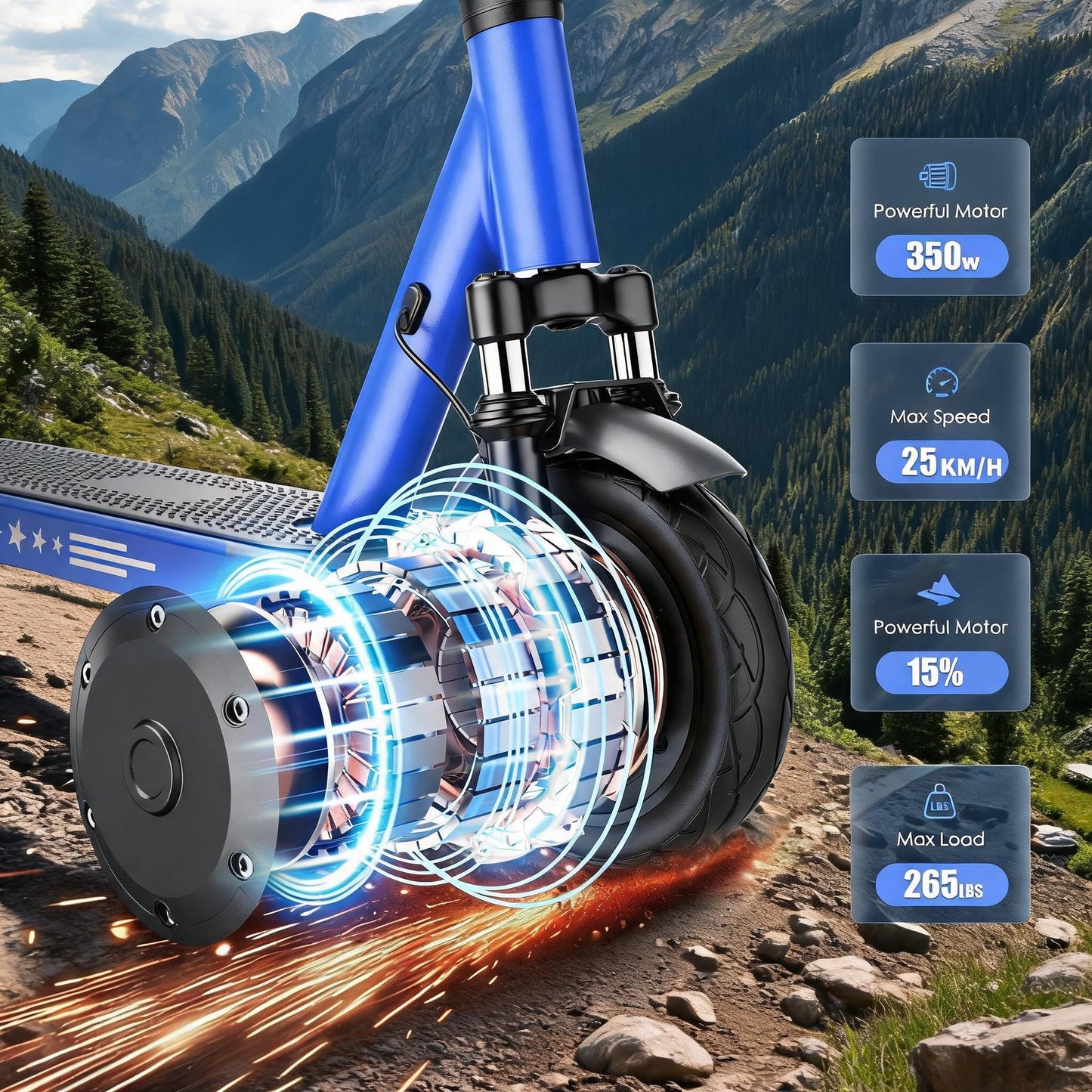Zephyride V8 Electric Scooter — 350W, 25 km/h, 28-35 km Range, Smart App | UL-2272 Certified