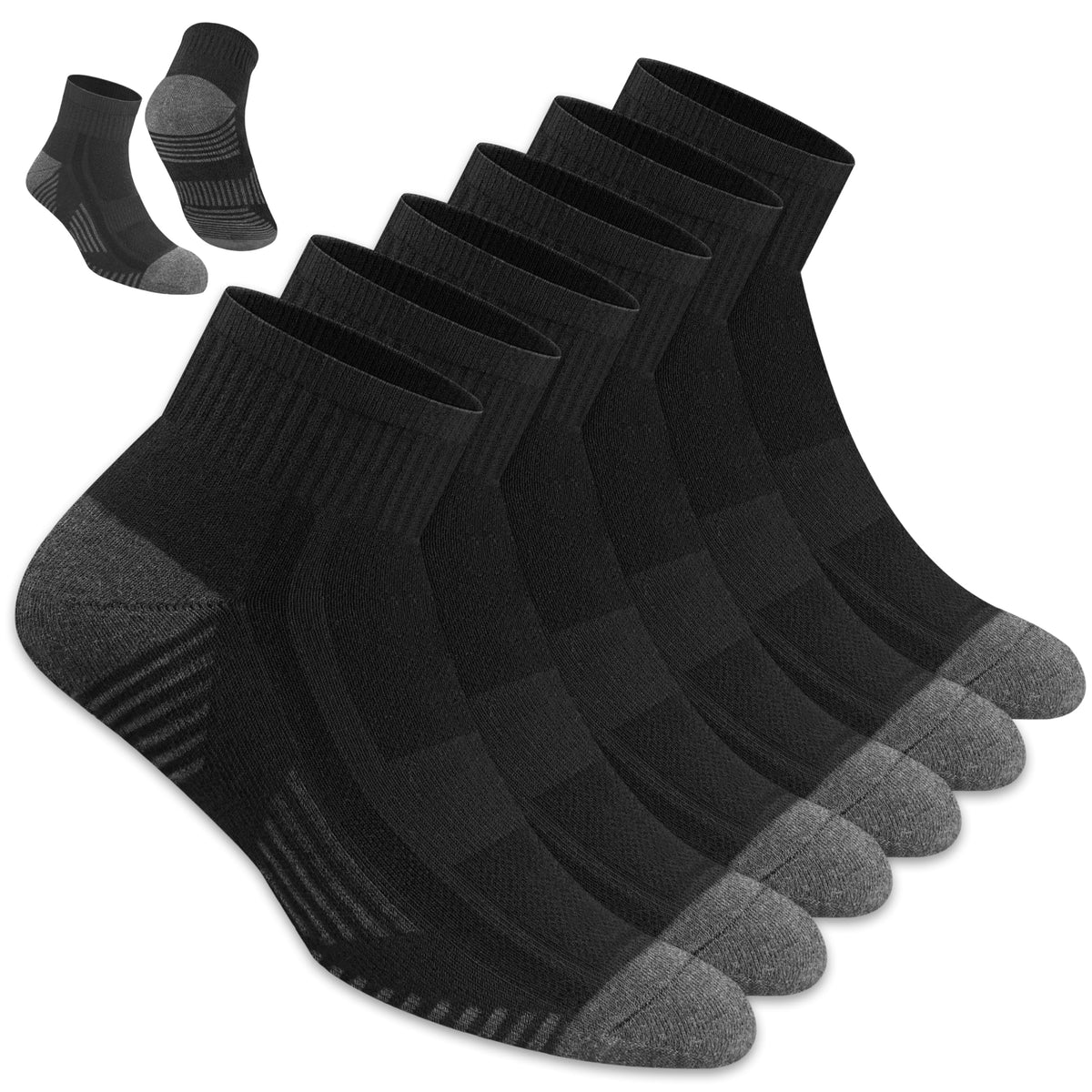 NAVYSPORT Men's Cotton Sports Socks, Pack of 6 Pairs