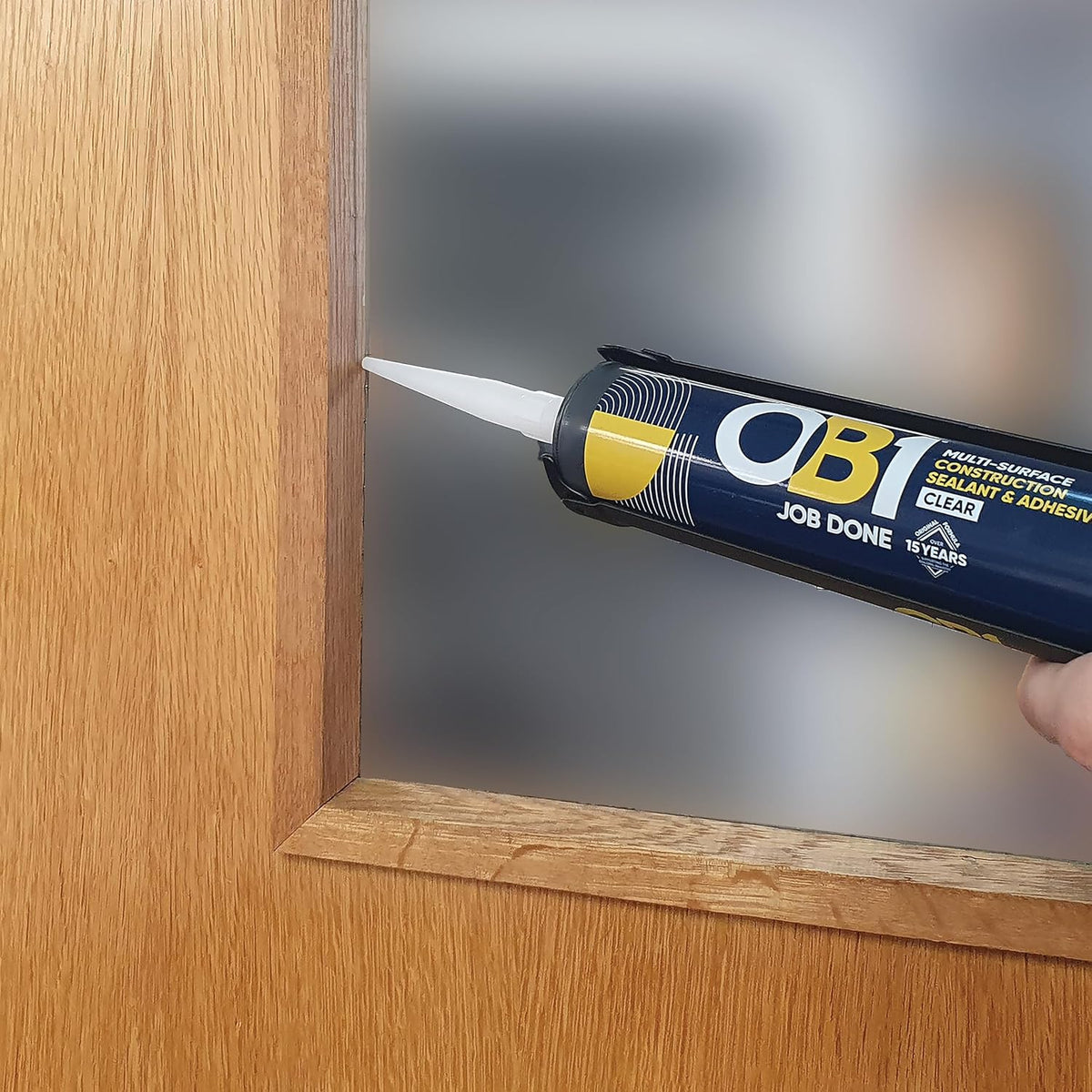 OB1 Clear Multi-Surface Construction Sealant & Adhesive, 290ml 2in1 formula
