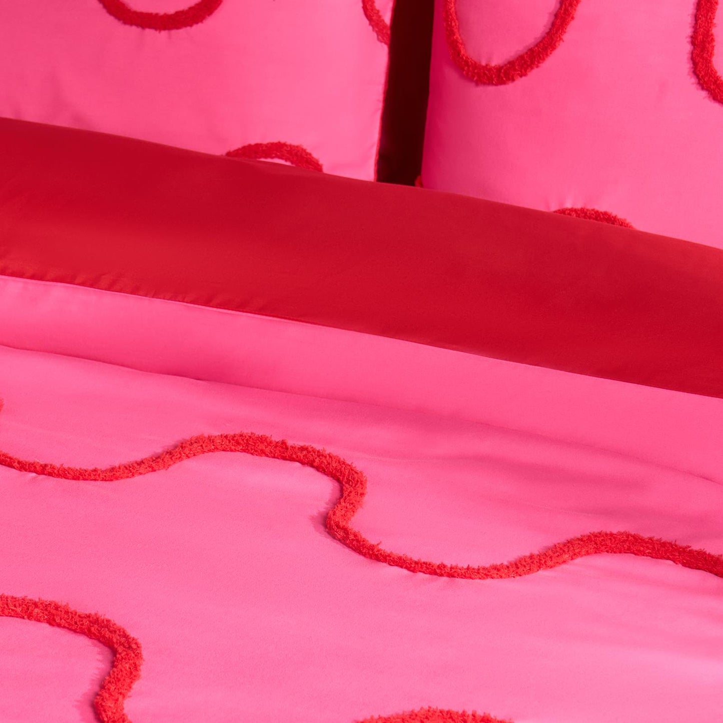 OHS Tufted Wave Bedding Set Soft Modern Duvet Cover with Pillowcase
