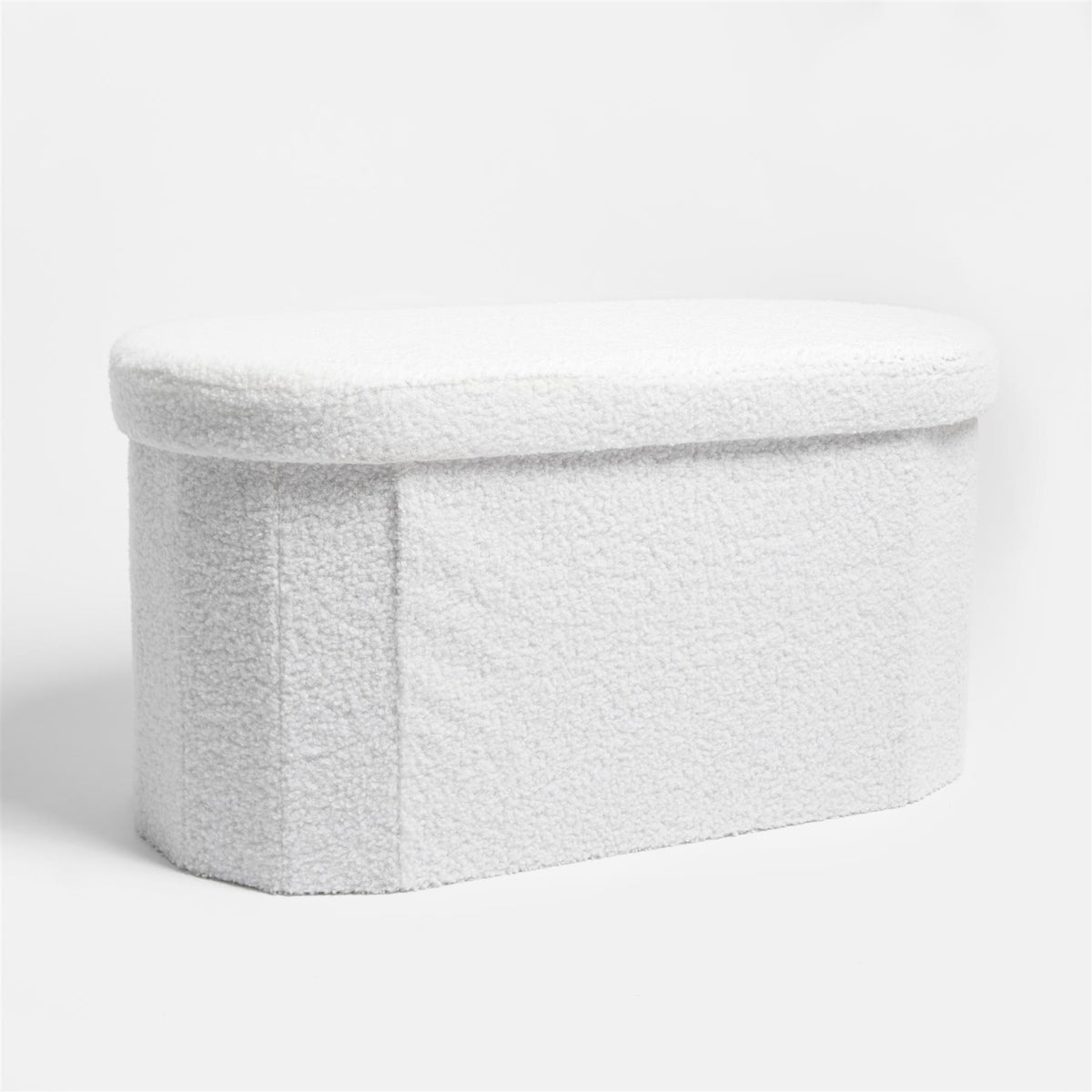 OHS Ottoman Boucle Storage Box Folding Footstool Cube Round Rectangle