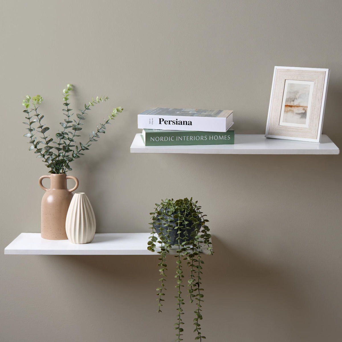 OHS Set of 2 Floating Wall Shelves Home Decor Mounted Display Unit Shelf Storage