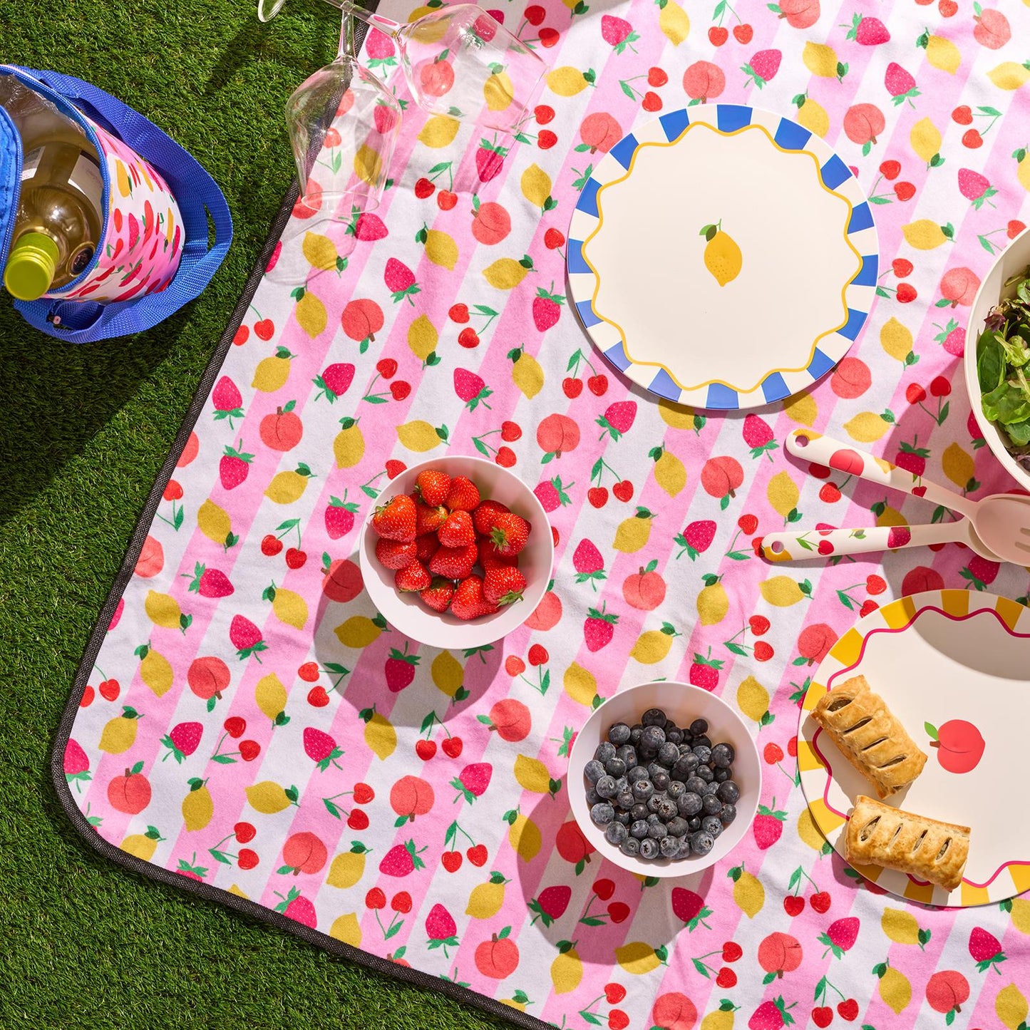 OHS Picnic Blanket Fun Print Foldable Travel Water Resistant Outdoor Rug Mat