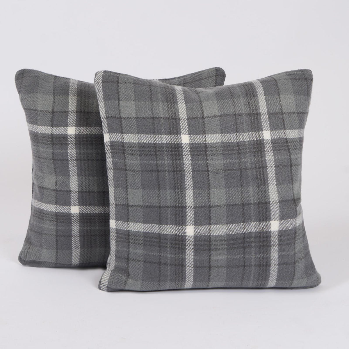 Woven Check Cushion Covers Tartan Pack of 2/4 Filled Case Pad Set 18" x 18" Home
