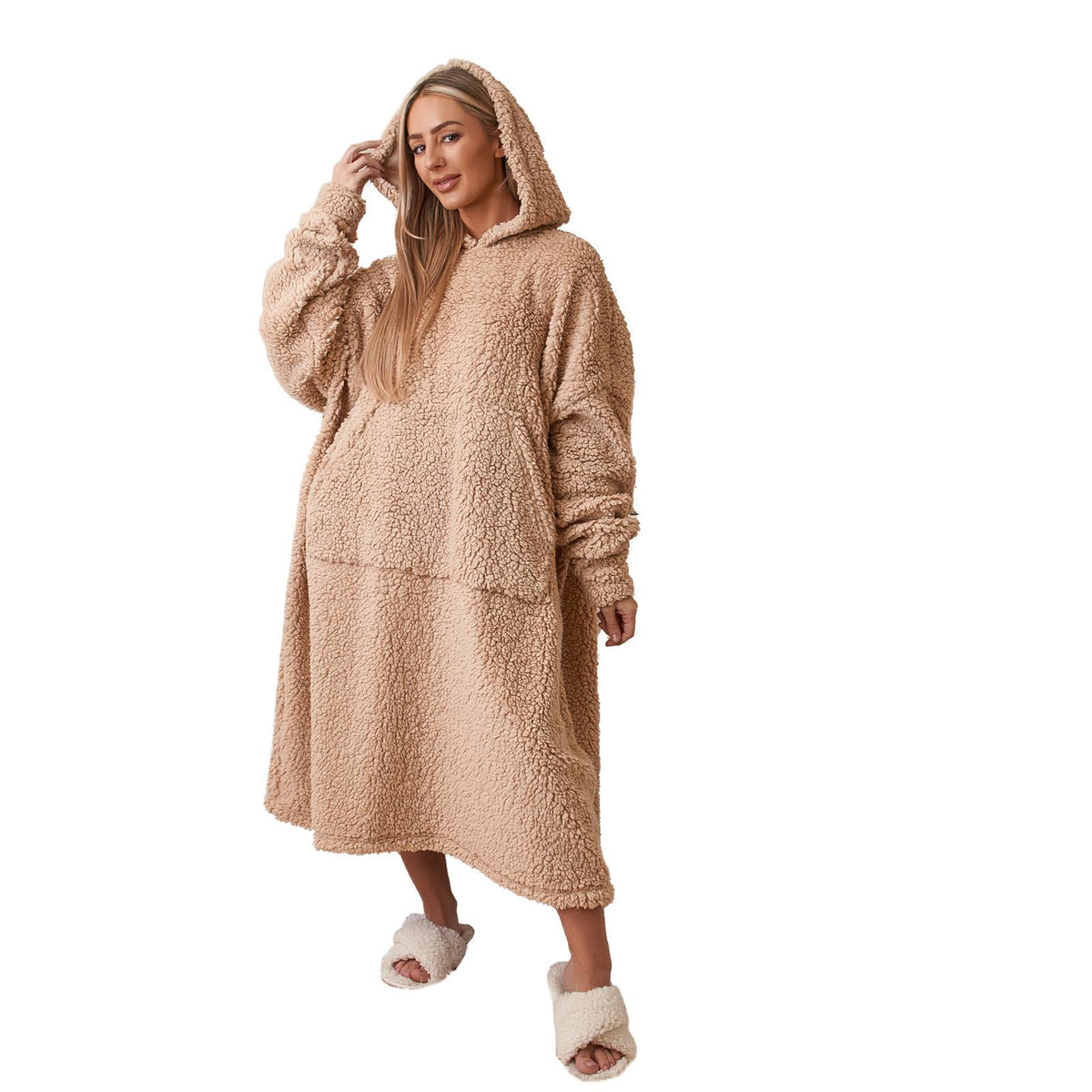 Brentfords Extra Long Blanket Hoodie Oversized Teddy Fleece Sweatshirt Adult NEW