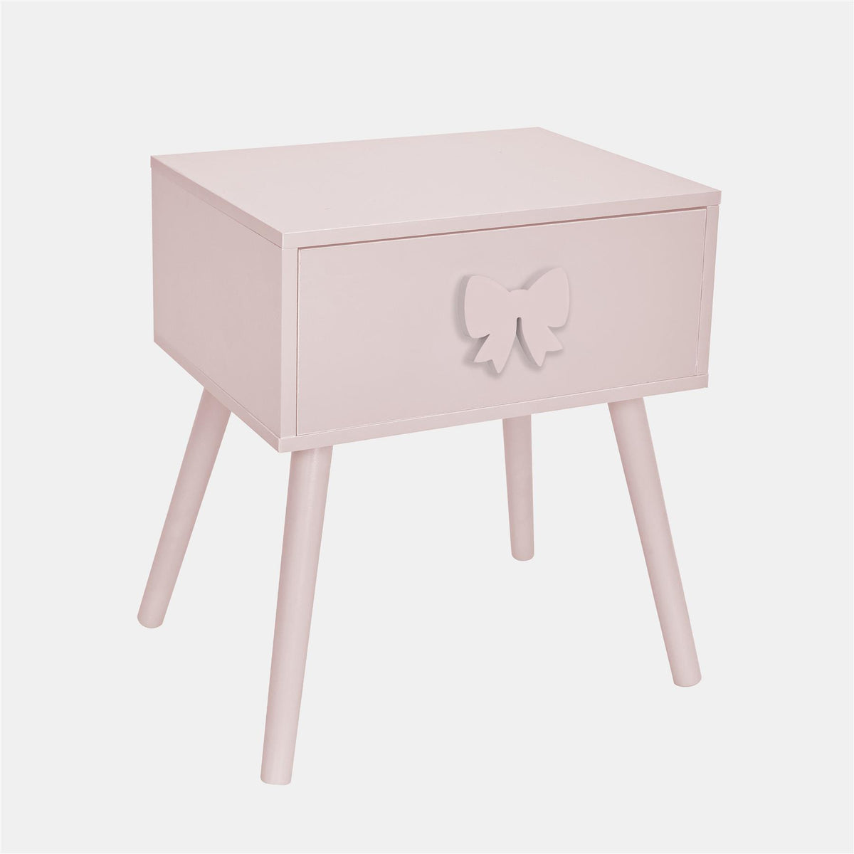 OHS Bow Decor Bedside Wood Nightstand 1 Drawer Storage Unit End Table Home Decor