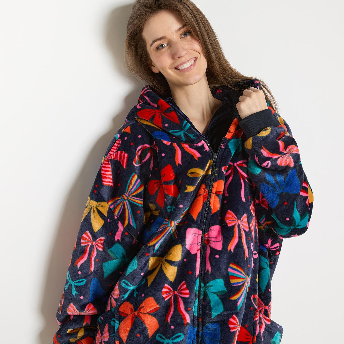 OHS Zip Up Hoodie Blanket Oversized Sherpa Fleece Thermal Sweatshirt Jumper