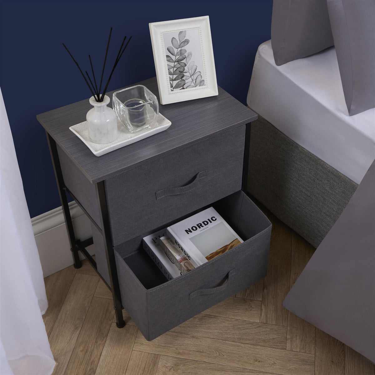 OHS Fabric Cabinet Bedside 2/3/4/5/6 Drawers Storage Unit Clothes Home Organiser
