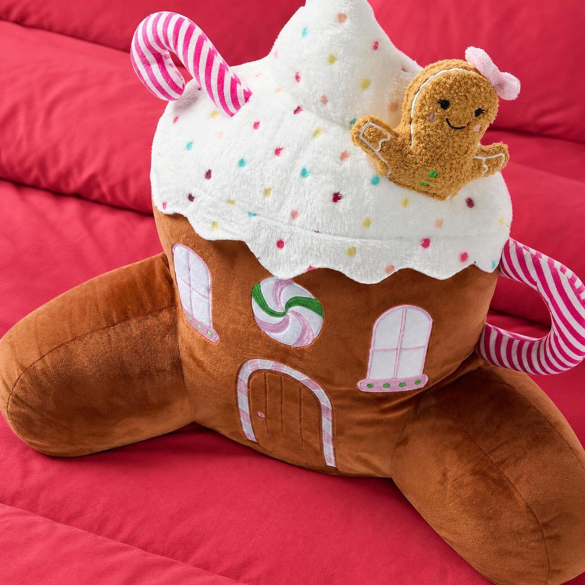 OHS Character Cuddle Cushion Soft Fleece Reading Pillow with Arms Bed Chair