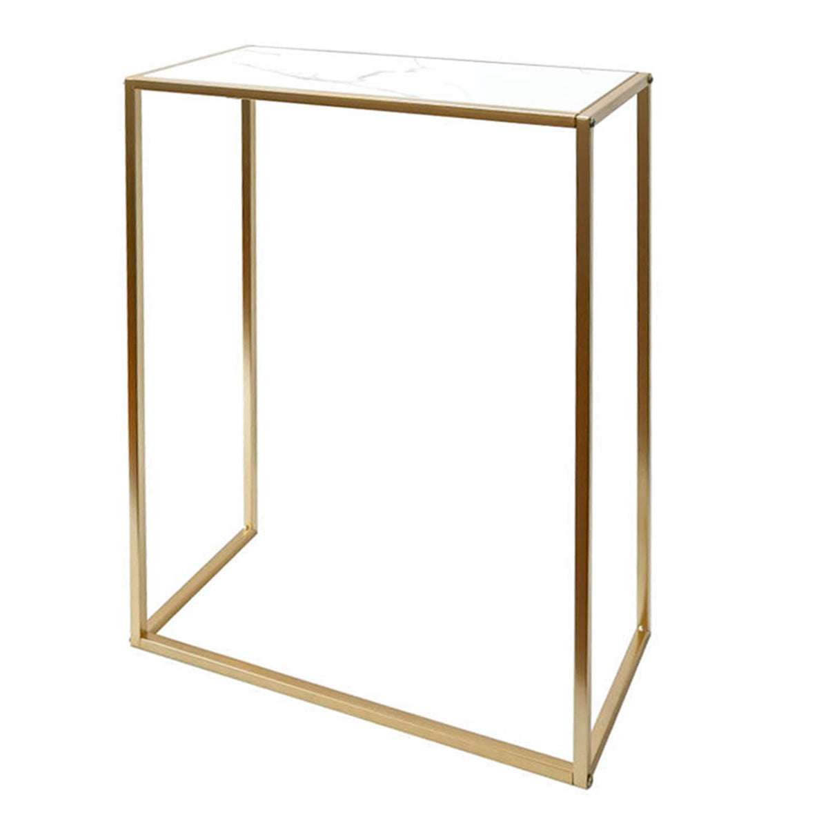 OHS Marble End Table Modern Console Bedroom Side Nightstand Metal Frame