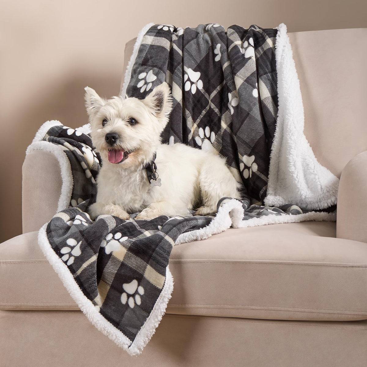 Check Fleece Pet Blanket Throw Over Bed Supersoft Plush Sherpa Warm Chair Sofa