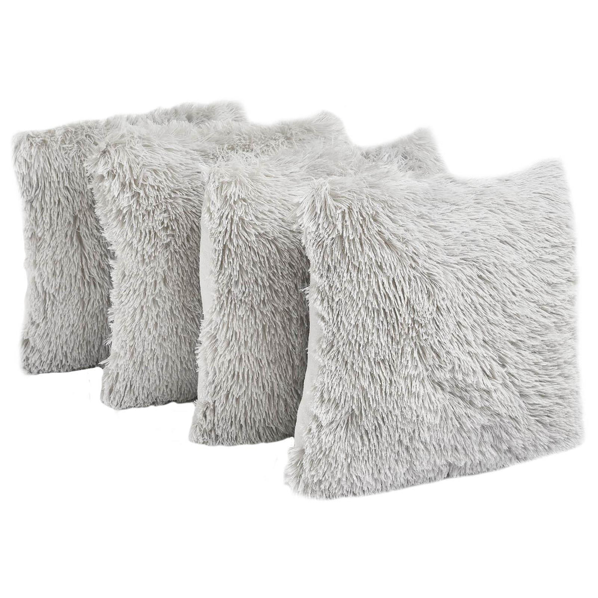 OHS Fluffy Cushion Covers 2 Pack Soft Fleece Square Pillowcases Home Decor