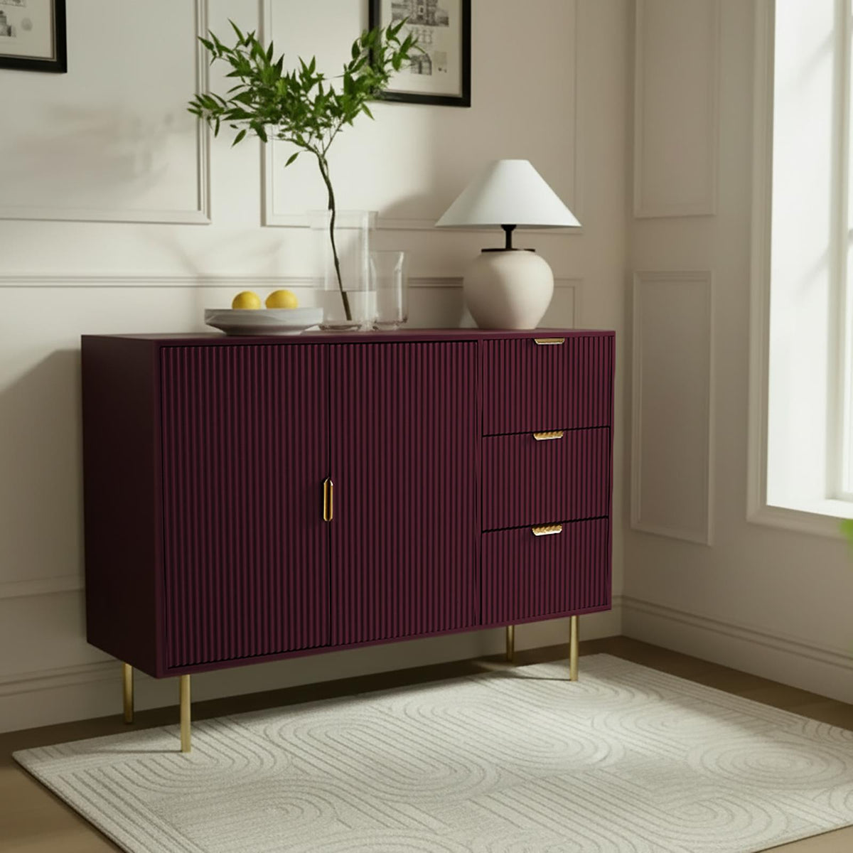 OHS Ribbed Drawer Unit Bedside Table 3/4/5/6 Draw Cabinet Nightstand Sideboard