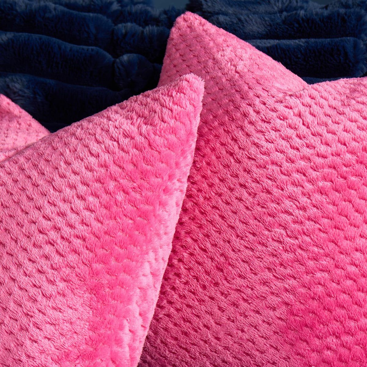 OHS Waffle Fleece Cushion Covers 2/4 Pack Soft Filler Decor