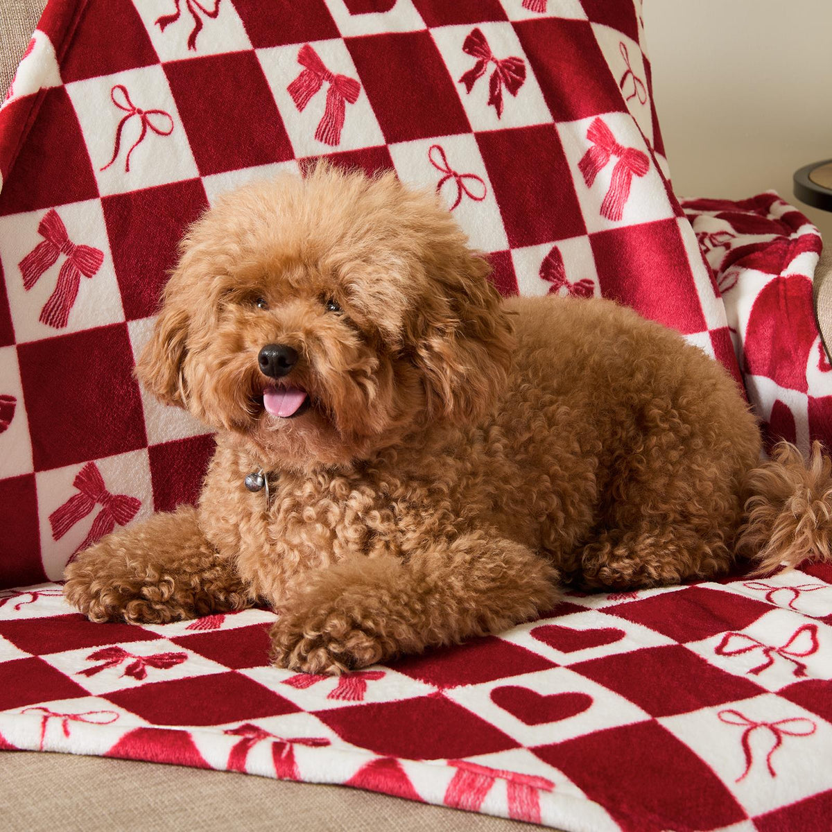 OHS Printed Pet Blanket Reversible Sherpa Fleece Dog Cats Thermal Calming Throw