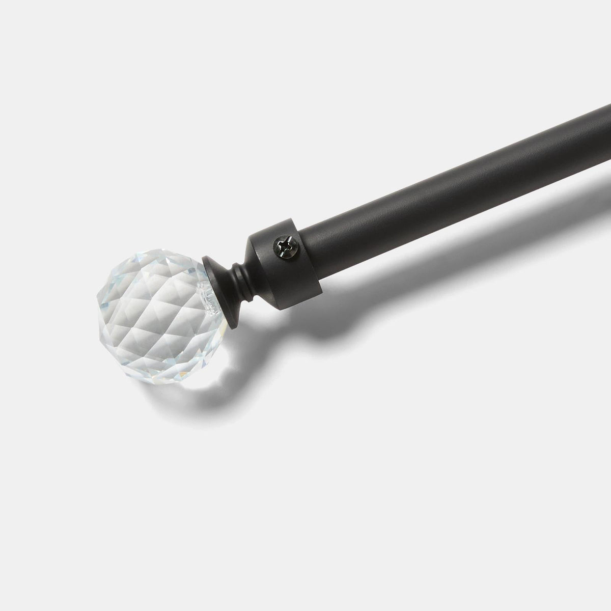 OHS 120-200cm Curtain Pole Extendable Metal 16mm Ball Trumpet Twist Finnials