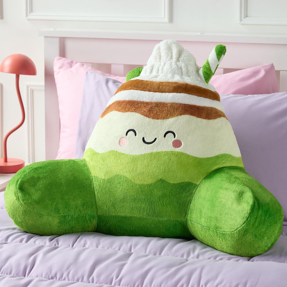 OHS Character Cuddle Cushion Soft Fleece Reading Pillow with Arms Bed Chair
