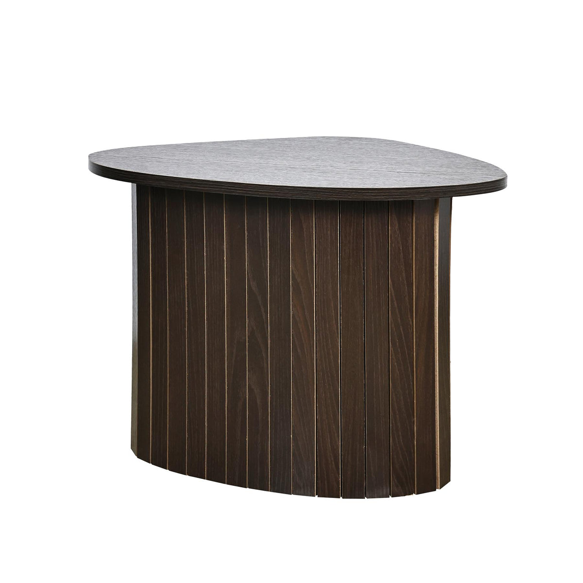 OHS Madison Side Table Ribbed Wood Effect Corner Bedside Coffee Table