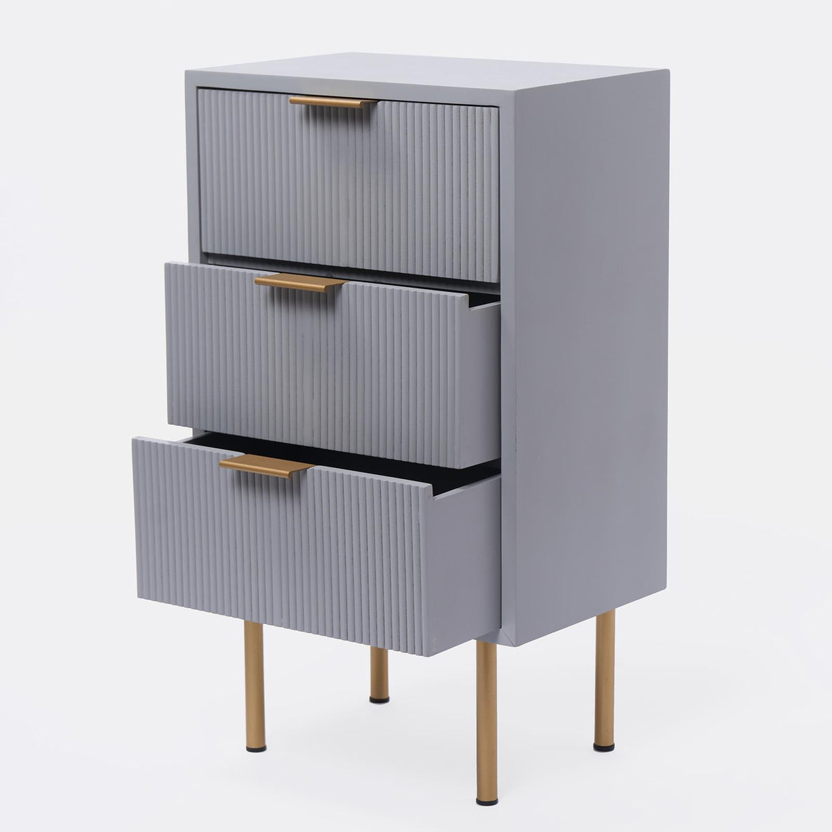 OHS Ribbed Drawer Unit Bedside Table 3/4/5/6 Draw Cabinet Nightstand Sideboard
