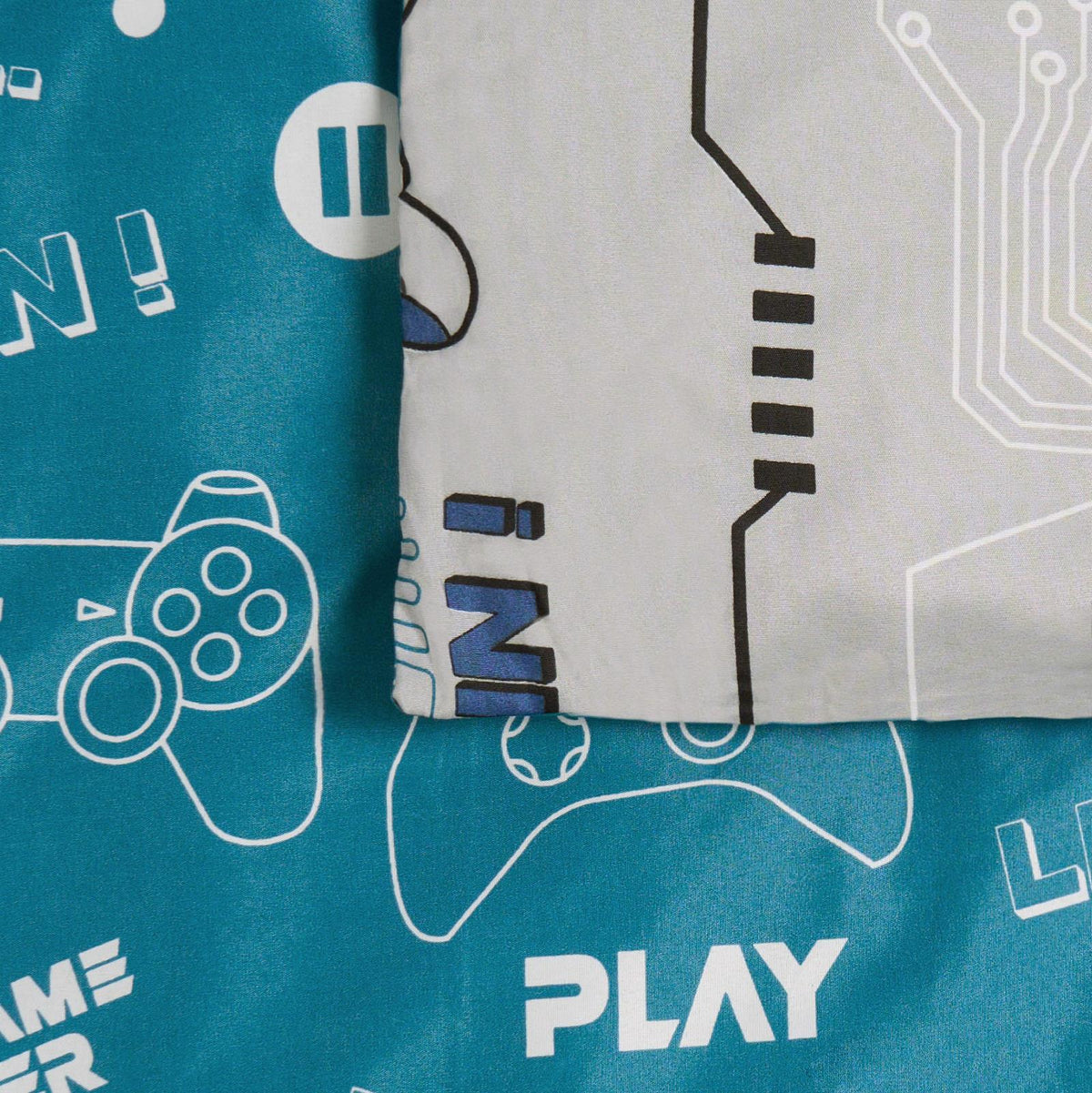 Gaming Duvet Cover Set Reversible Soft Quilt with Pillowcase Kids Bedding Single
