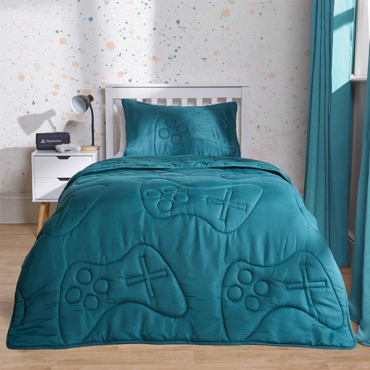 OHS Gaming Duvet Coverless Quilted 7.5 TOG Bedding Cover Pillowcase Set Embossed