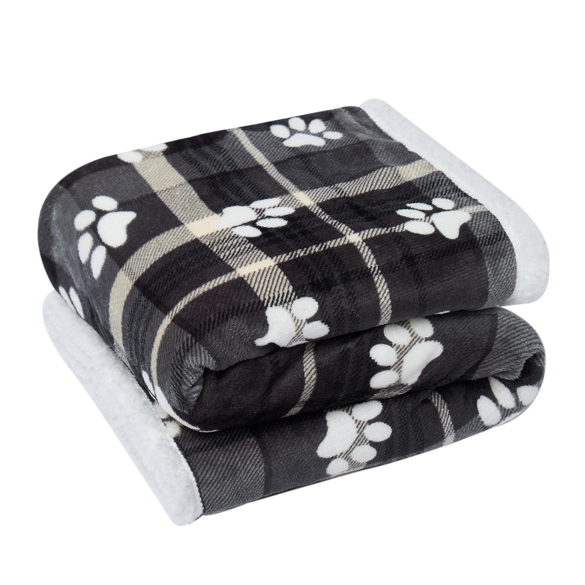 Check Fleece Pet Blanket Throw Over Bed Supersoft Plush Sherpa Warm Chair Sofa