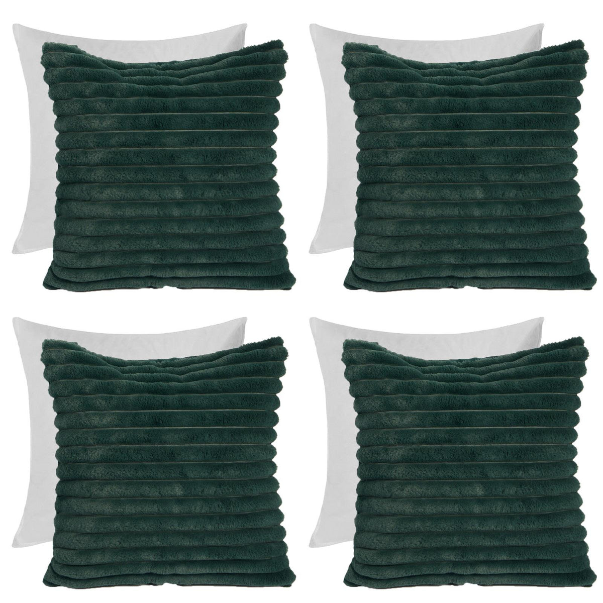 OHS Thick Rib Cushion Covers Faux Fur Soft Fleece Square Pillowcases Home Decor