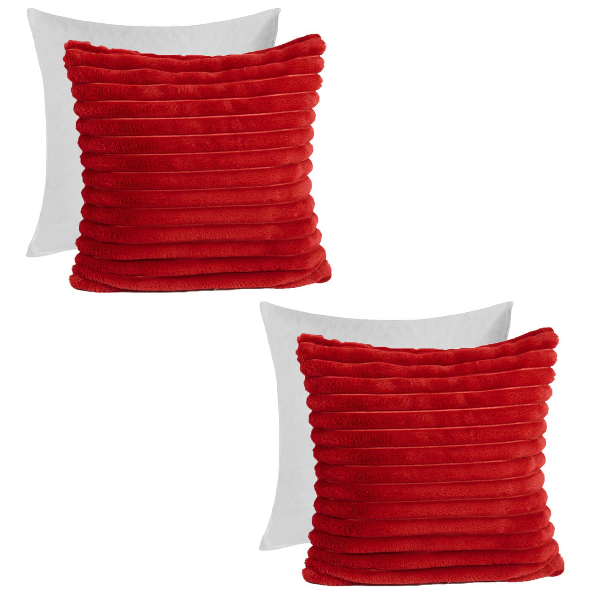 OHS Thick Rib Cushion Covers Faux Fur Soft Fleece Square Pillowcases Home Decor
