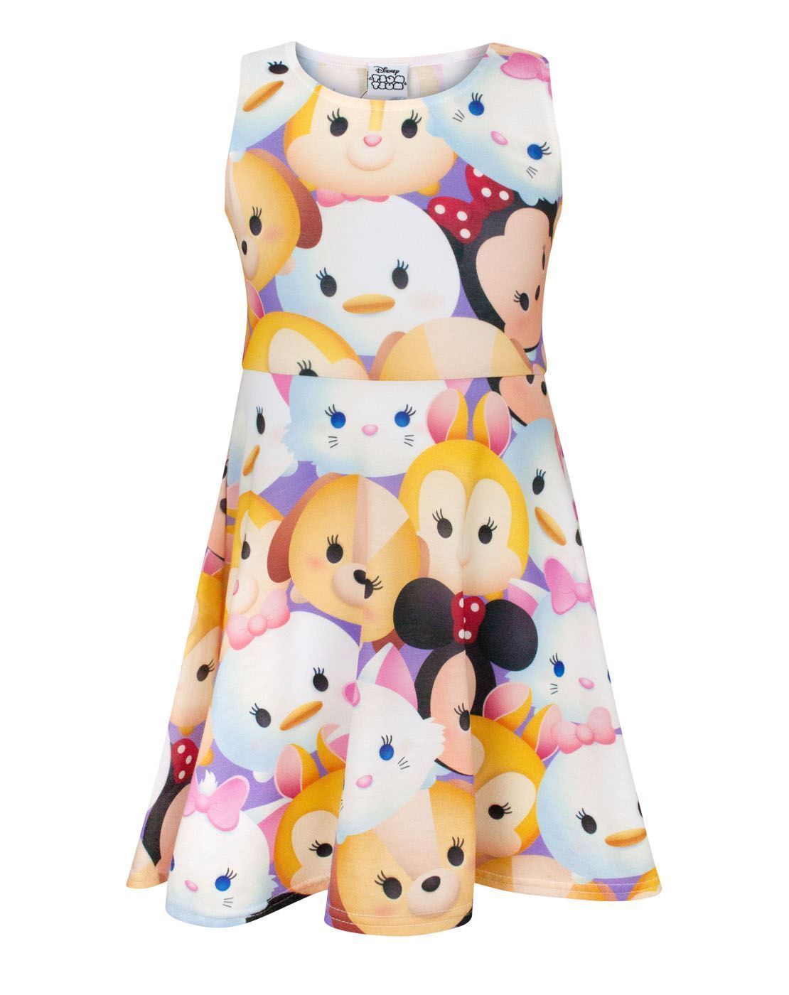Disney Short Sleeve Skater Dress | Girls White | Official Merch