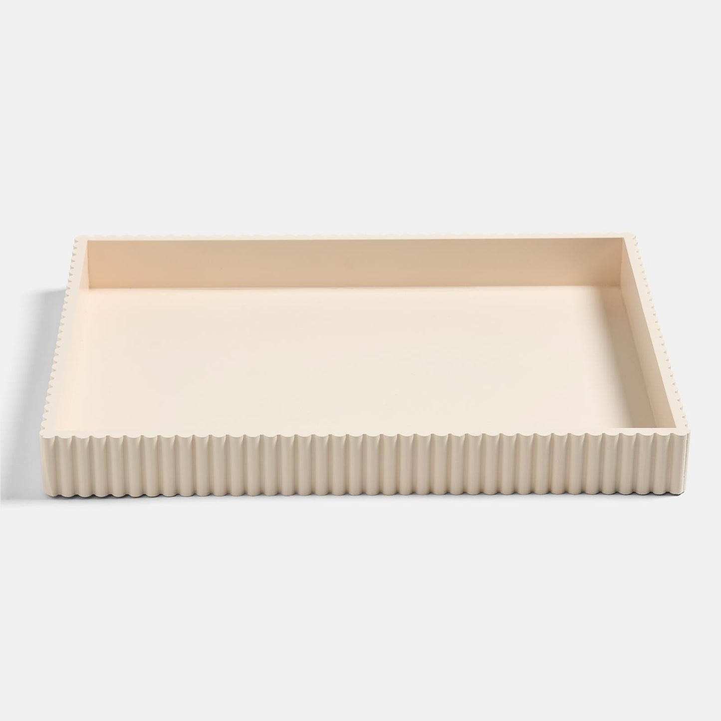 OHS Ribbed Decorative Tray Coffee Table Organiser Countertop Vanity Storage