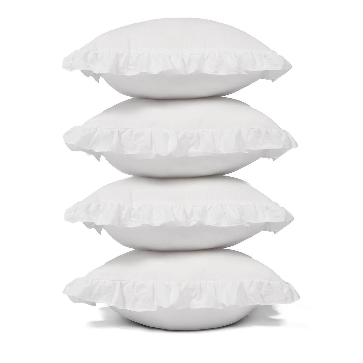OHS Frill Cushion Covers Faux Linen Soft Square Pillowcases Home Decor Multipack