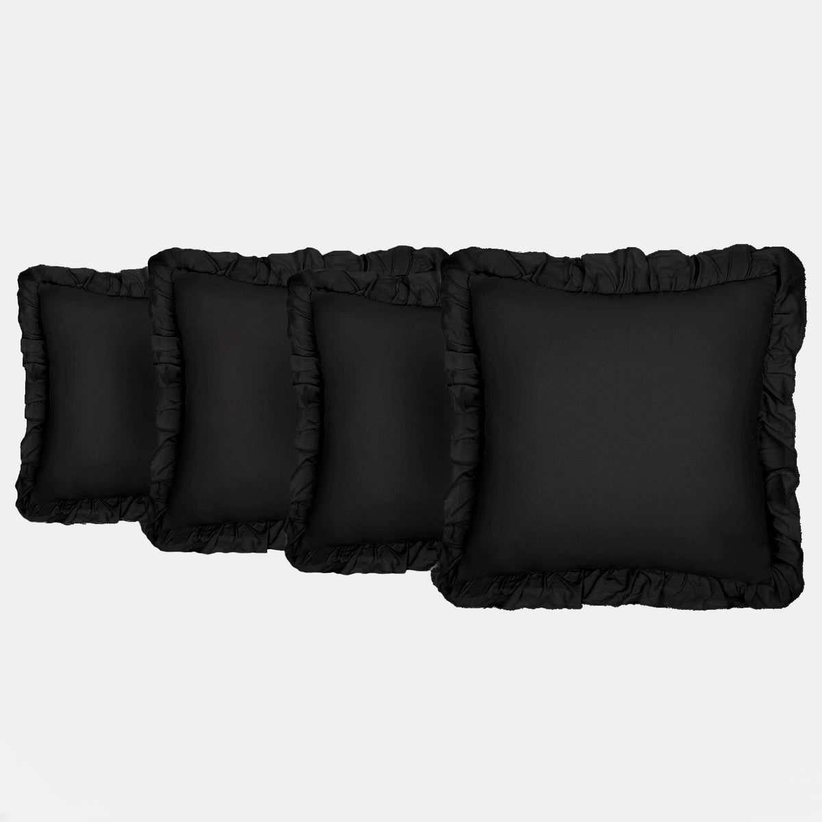 OHS Frill Cushion Covers Faux Linen Soft Square Pillowcases Home Decor Multipack