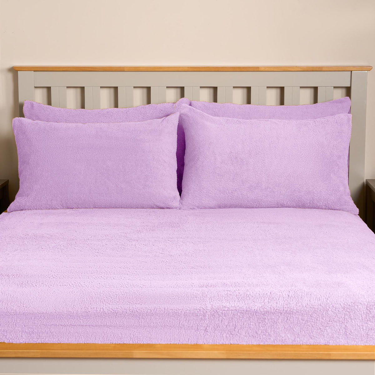 OHS Teddy Fleece Pillowcase Cover Bedding 4 x Thermal Warm Bear Sherpa Warm Soft
