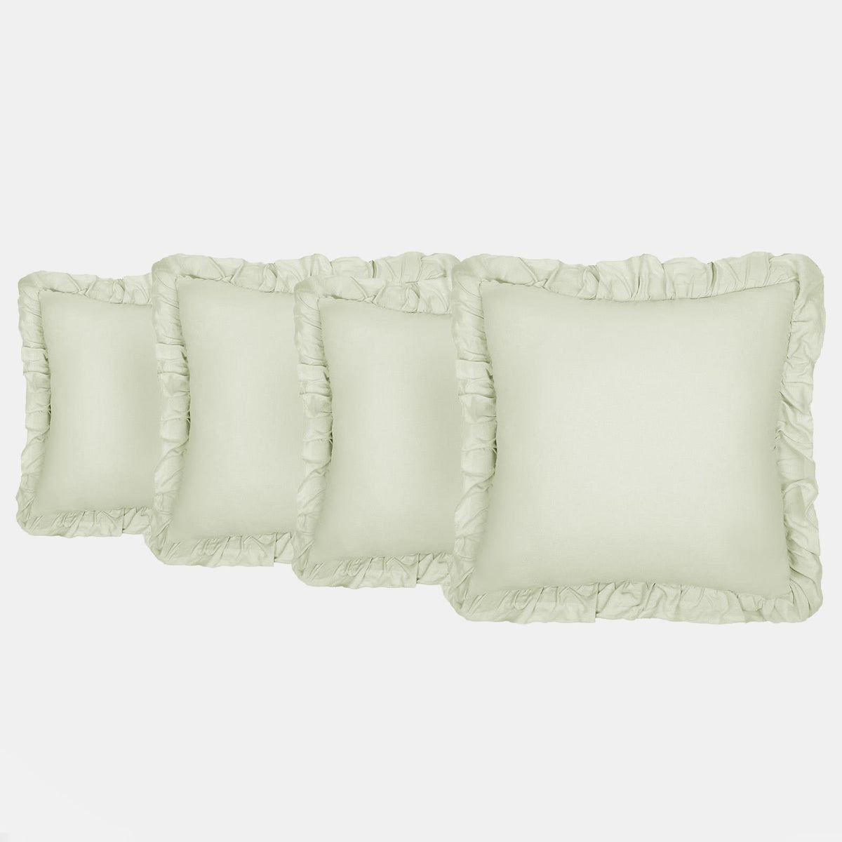 OHS Frill Cushion Covers Faux Linen Soft Square Pillowcases Home Decor Multipack
