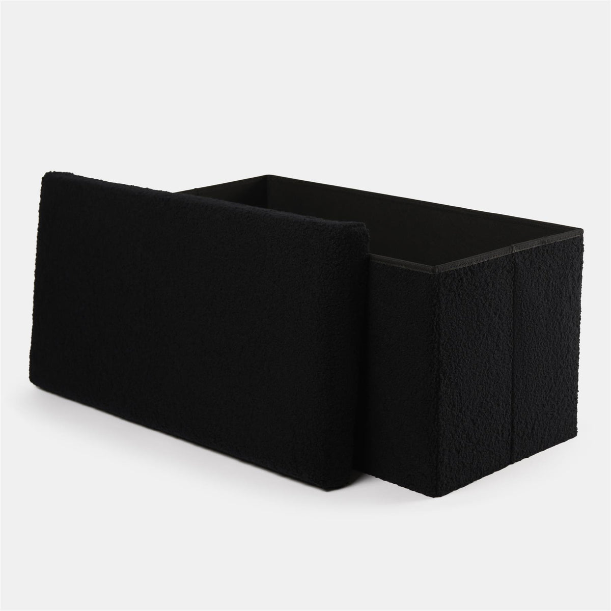 OHS Ottoman Boucle Storage Box Folding Footstool Cube Round Rectangle