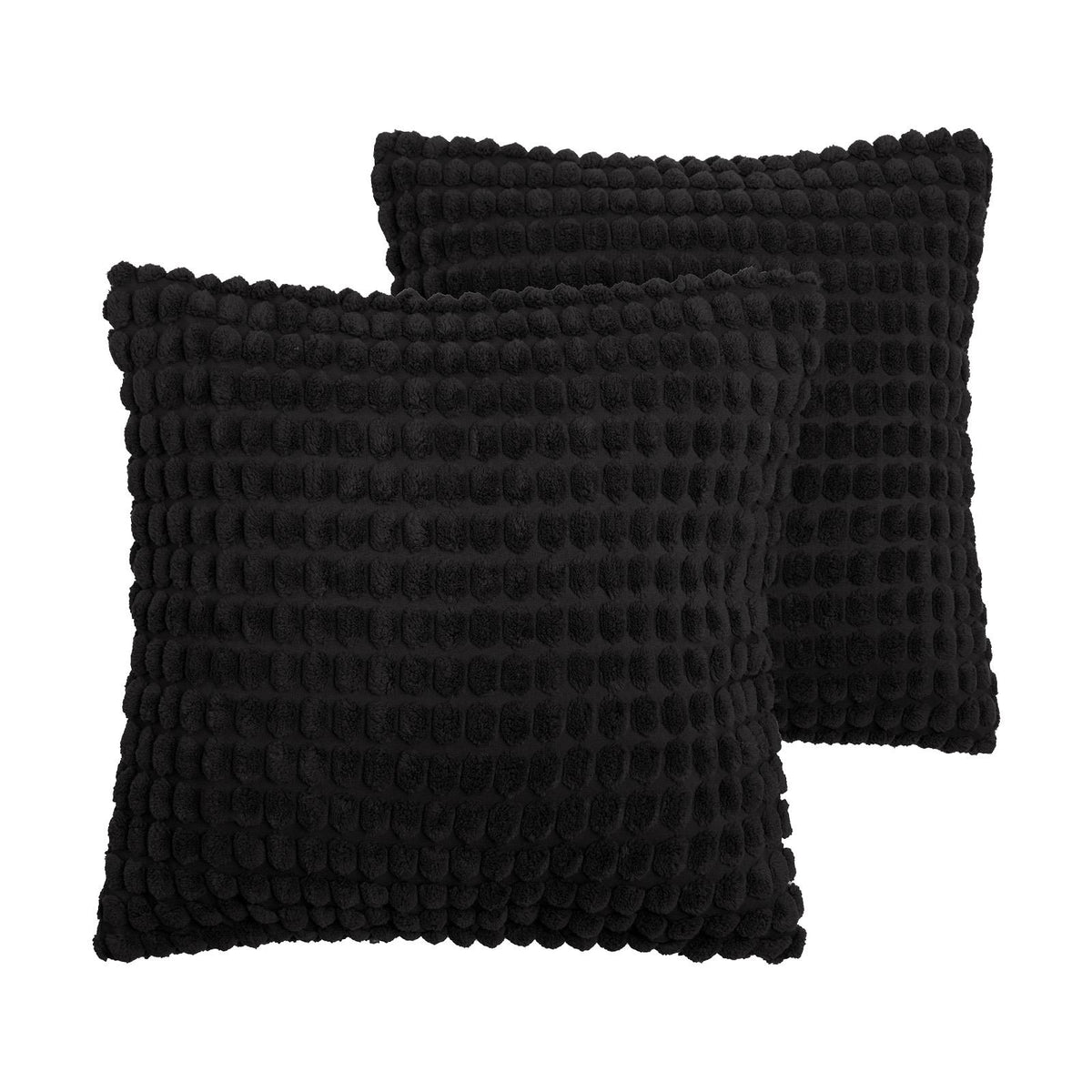 OHS Bobble Cushion Covers Soft Fleece Square Pillowcases Winter Home Decor