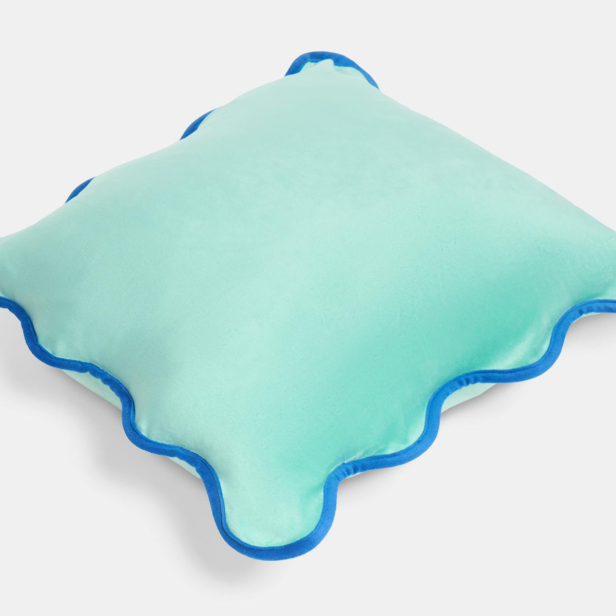 OHS Scallop Edge Cushion Covers Matte Velvet Square Pillowcases Filled Multipack