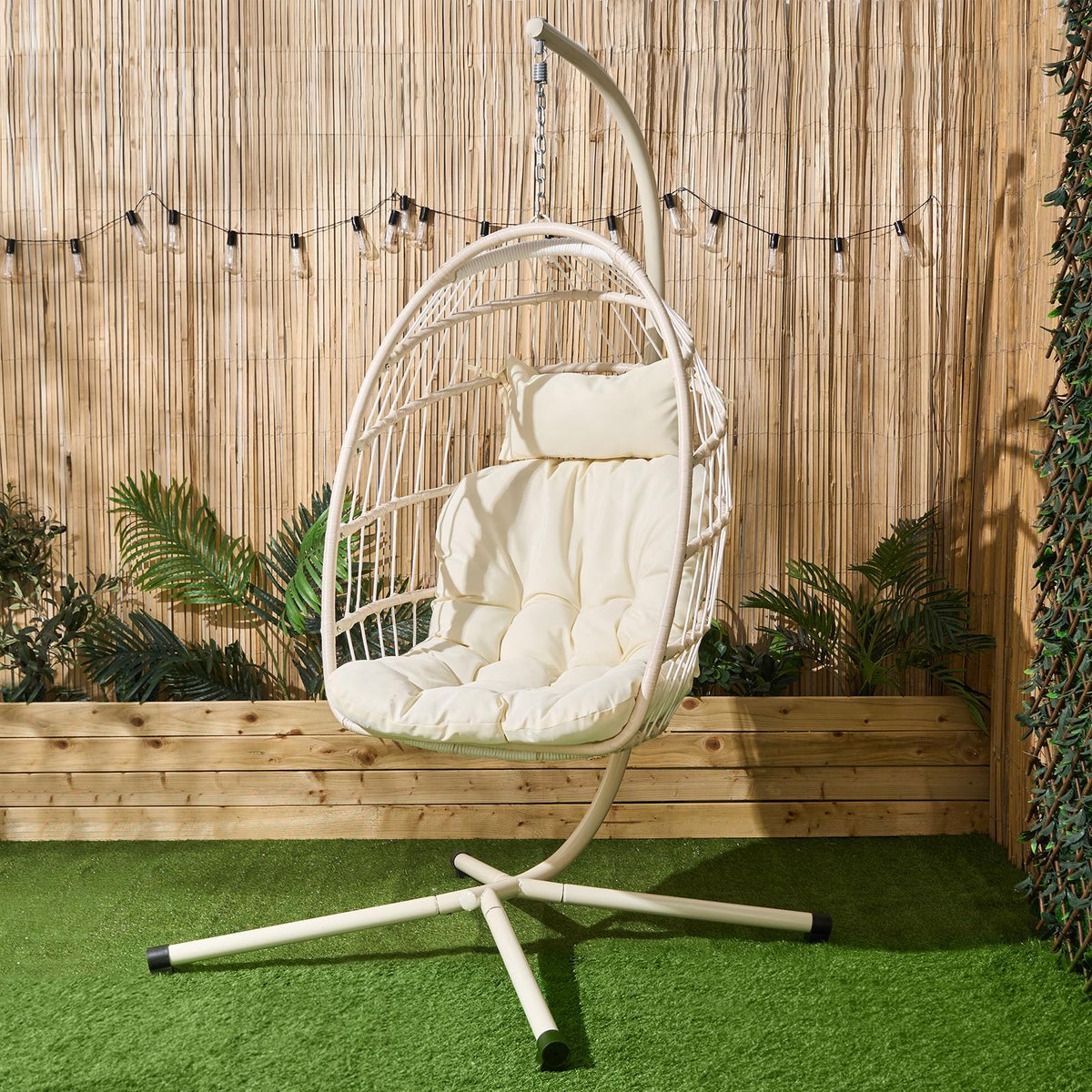 OHS Hanging Egg Chair Outdoor Garden Furniture Patio Seat Hammock Pod Seat Swing