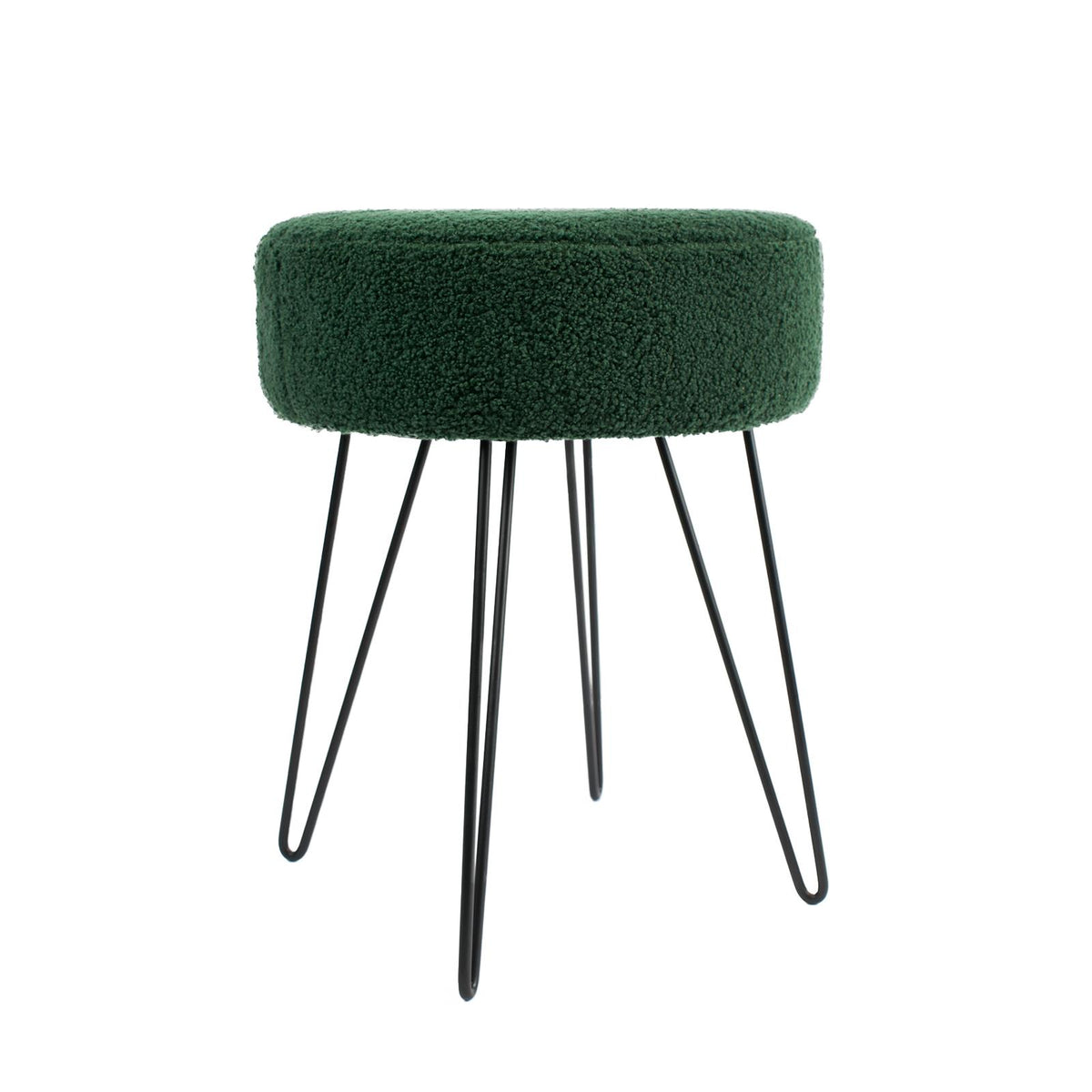 Stool Boucle Fleece Chair Dressing Table Vanity Seat Pouffe Home Spa Foot Rest