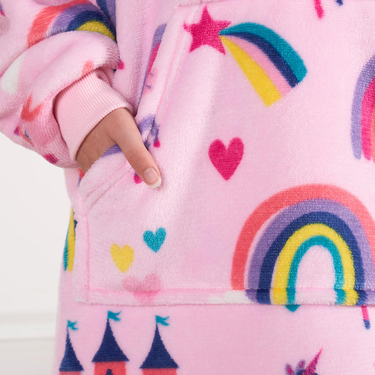 Kids Hoodie Blanket Oversized Sherpa Fleece Jumper Sweatshirt Soft Warm Throw