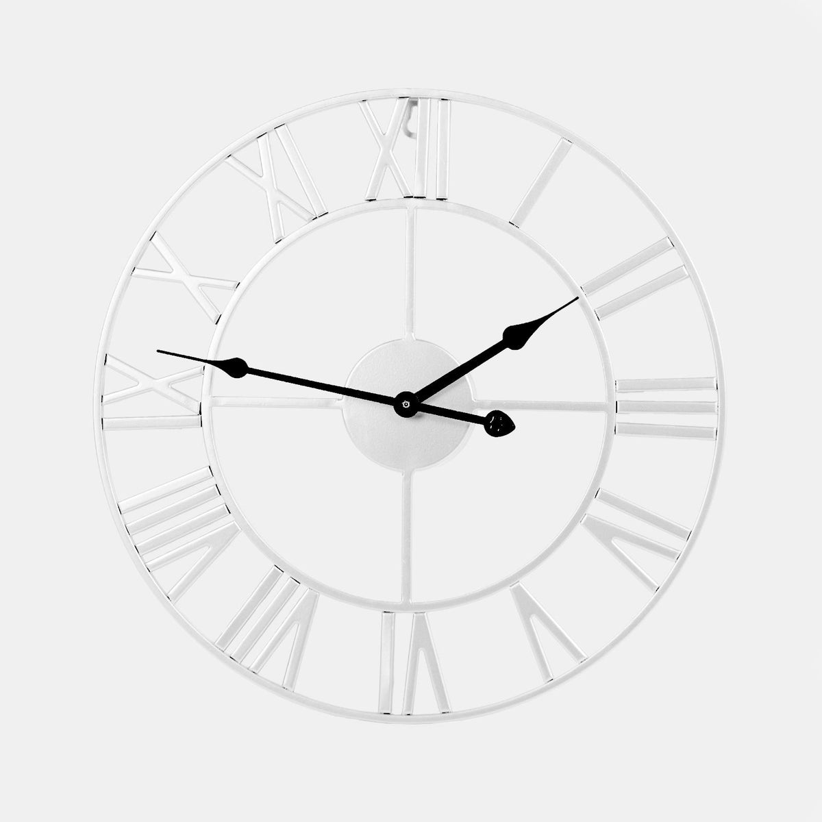 Large Wall Clock Roman Numerals Skeleton Big Open Round Face Living Room Kitchen