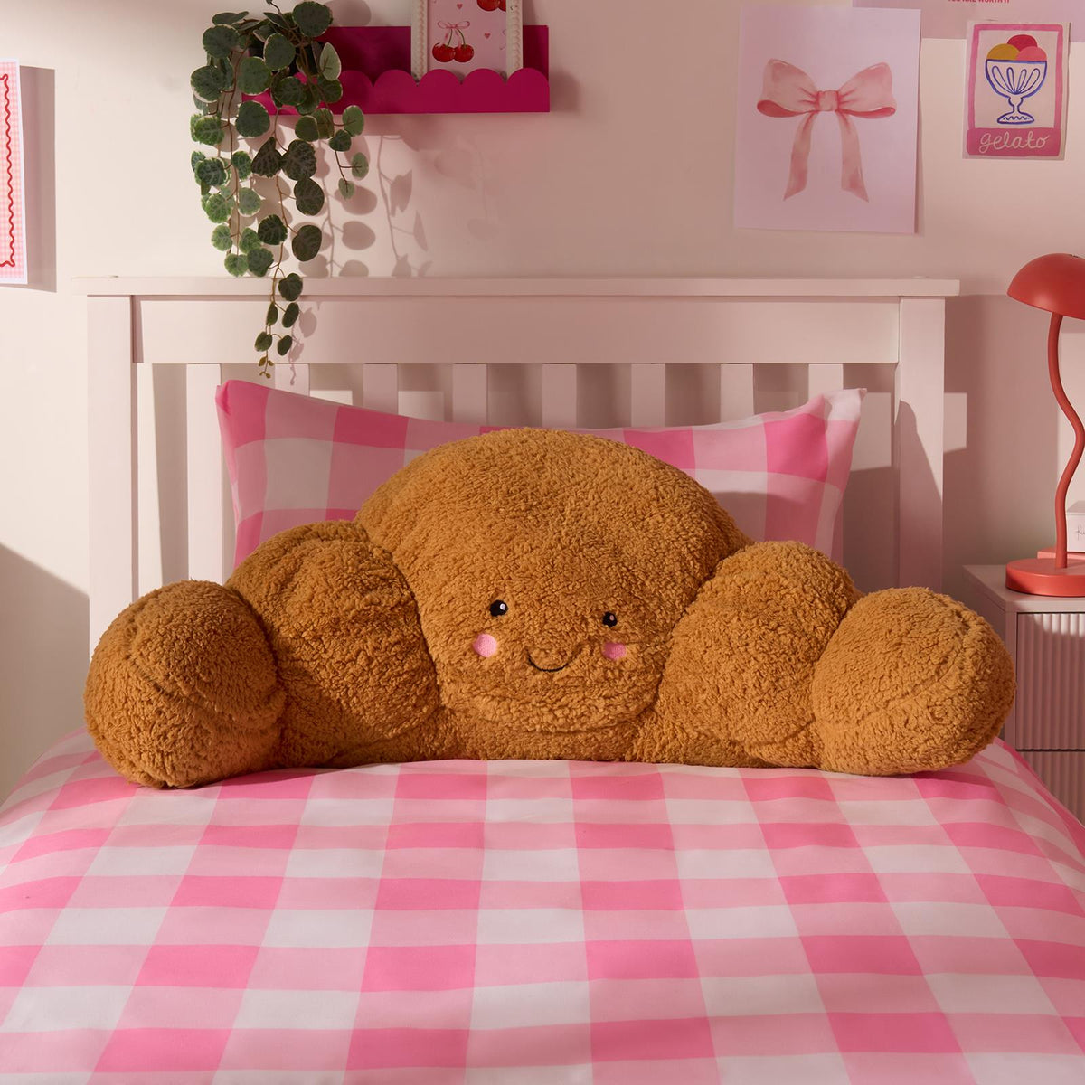 OHS Character Cuddle Cushion Soft Fleece Reading Pillow with Arms Bed Chair