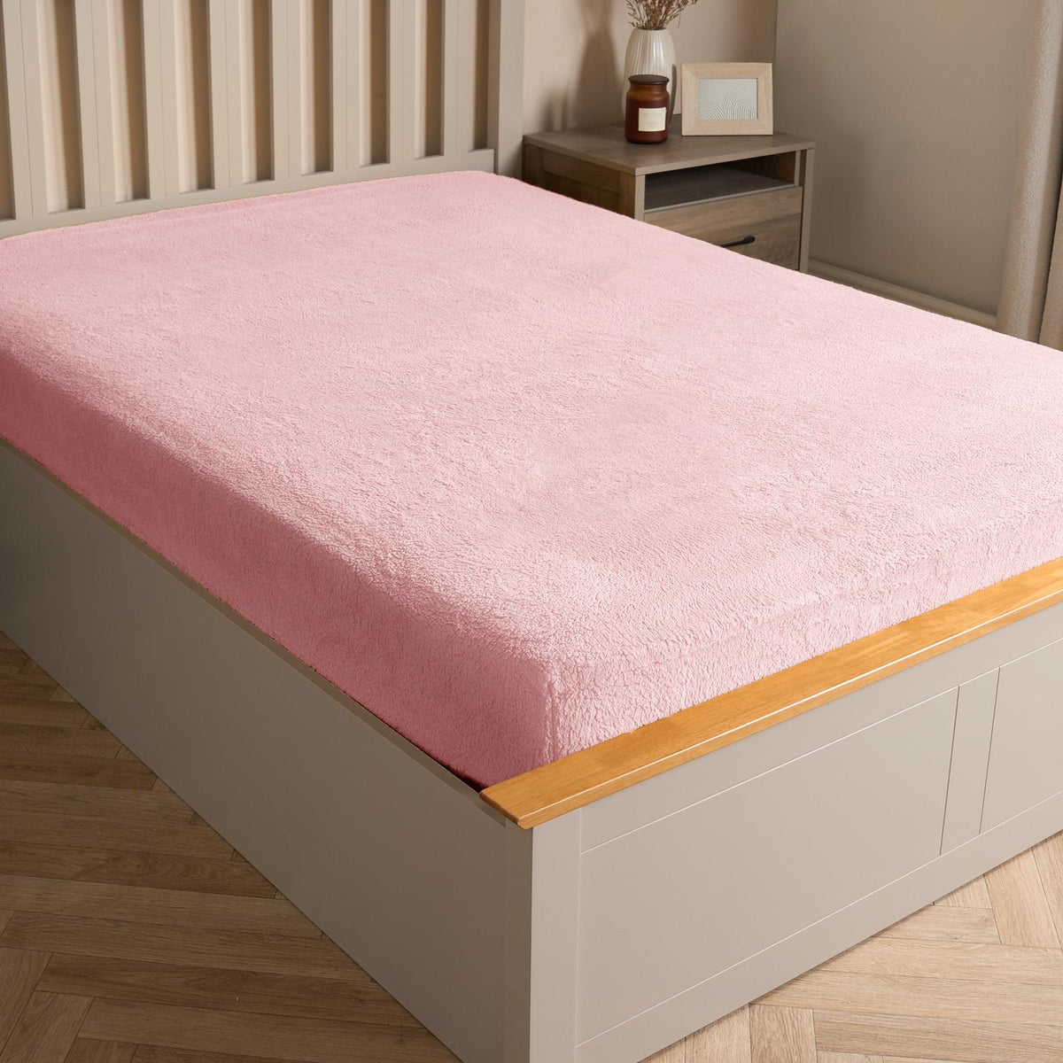OHS Teddy Fleece Fitted Sheet Thermal Warm Single Double King Bedding NEW